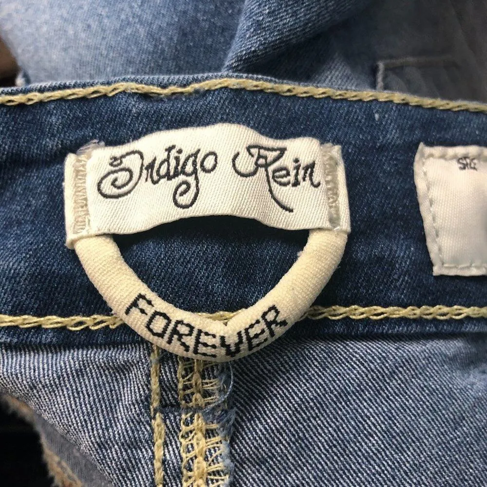 Vintage Indigo Rein Forever Size 5 Denim Shorts Y2K Low Rise Coquette Western - Image 2