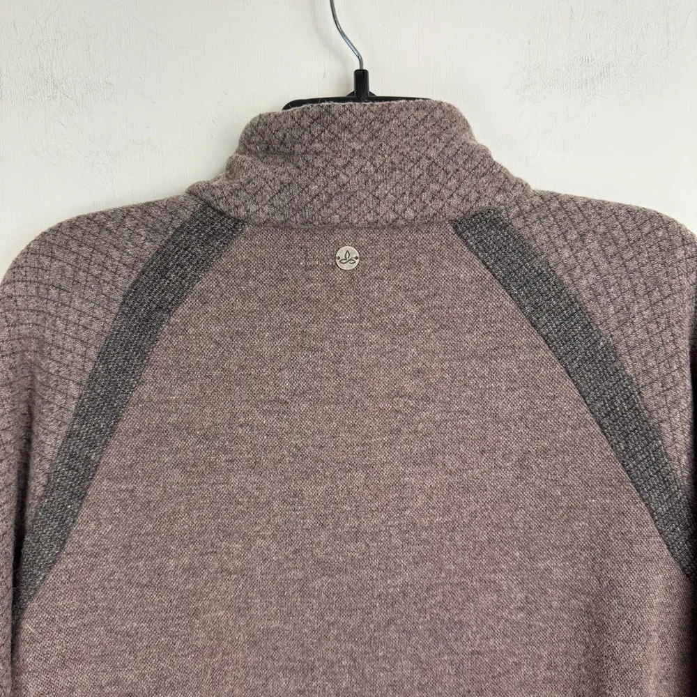 Prana Womens Brandie Wool Blend Sweater Sz Large Snap Collar Weathered Wood - Image 13