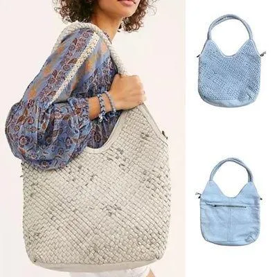 Free People Llana Woven Leather Tote NWOT $178 - Image 2