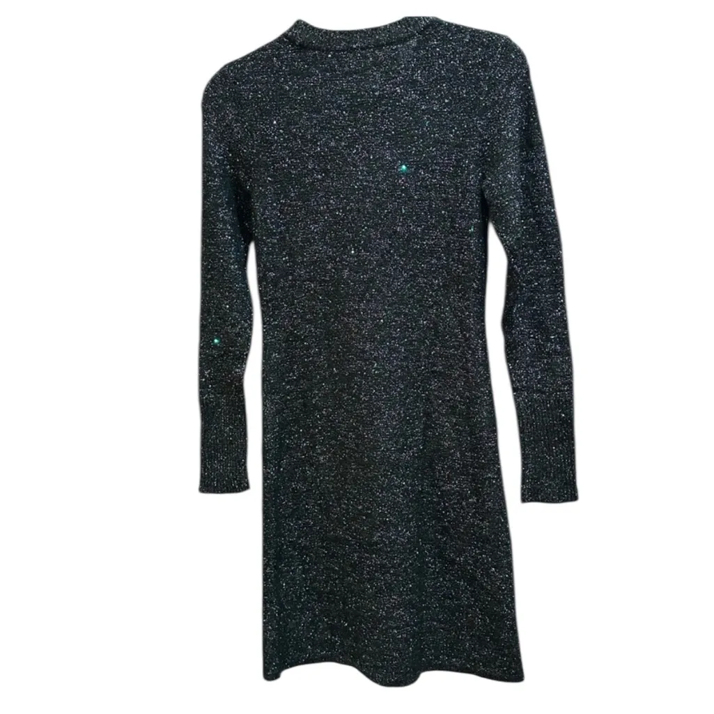 Lilly Pulitzer Morgen Sequin Metallic Long Sleeve Sweater Dress Evergreen L - Image 6