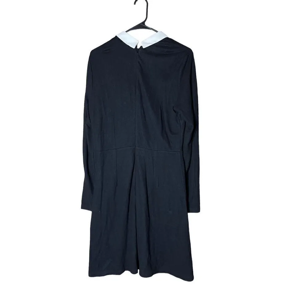 Loft Jeweled Collar Black Midi Dress Size 8 - Image 7