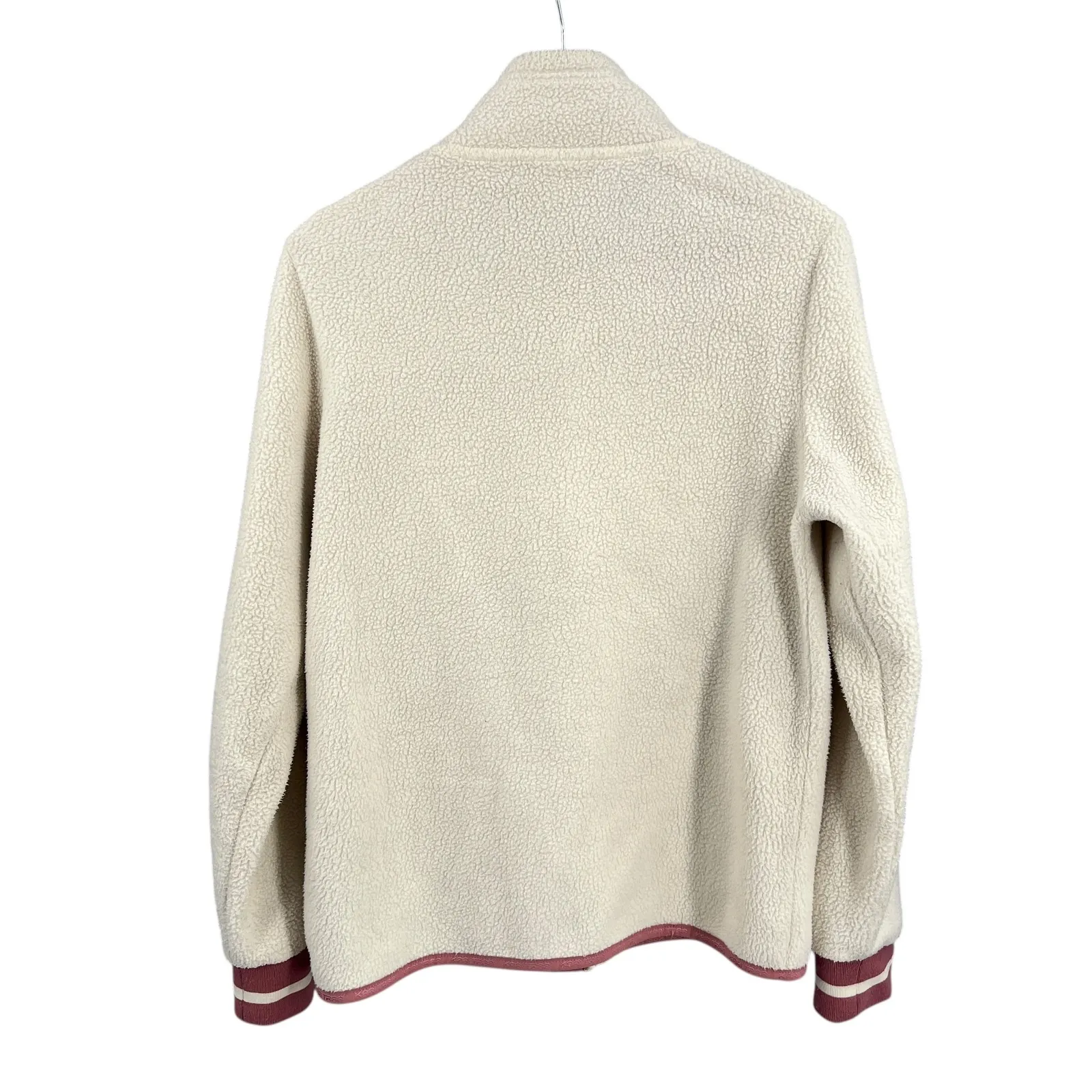 Kari Traa Womens Fleece Jacket Cream Brown Full Zip Pocket Varsity Look Size M Size M - Image 3