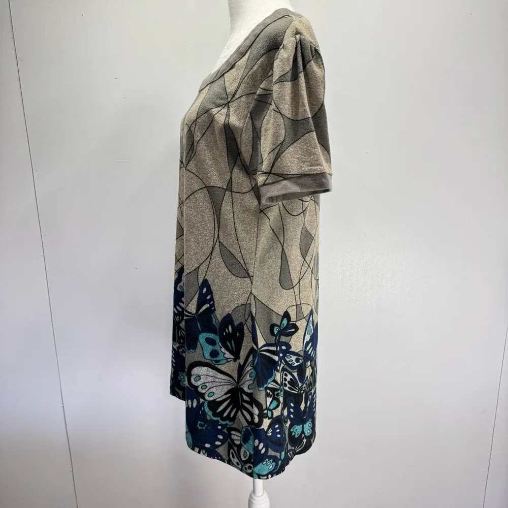 Funky People Geometric Circles & Butterflies Short Sleeve Mini Dress Size Large - Image 6