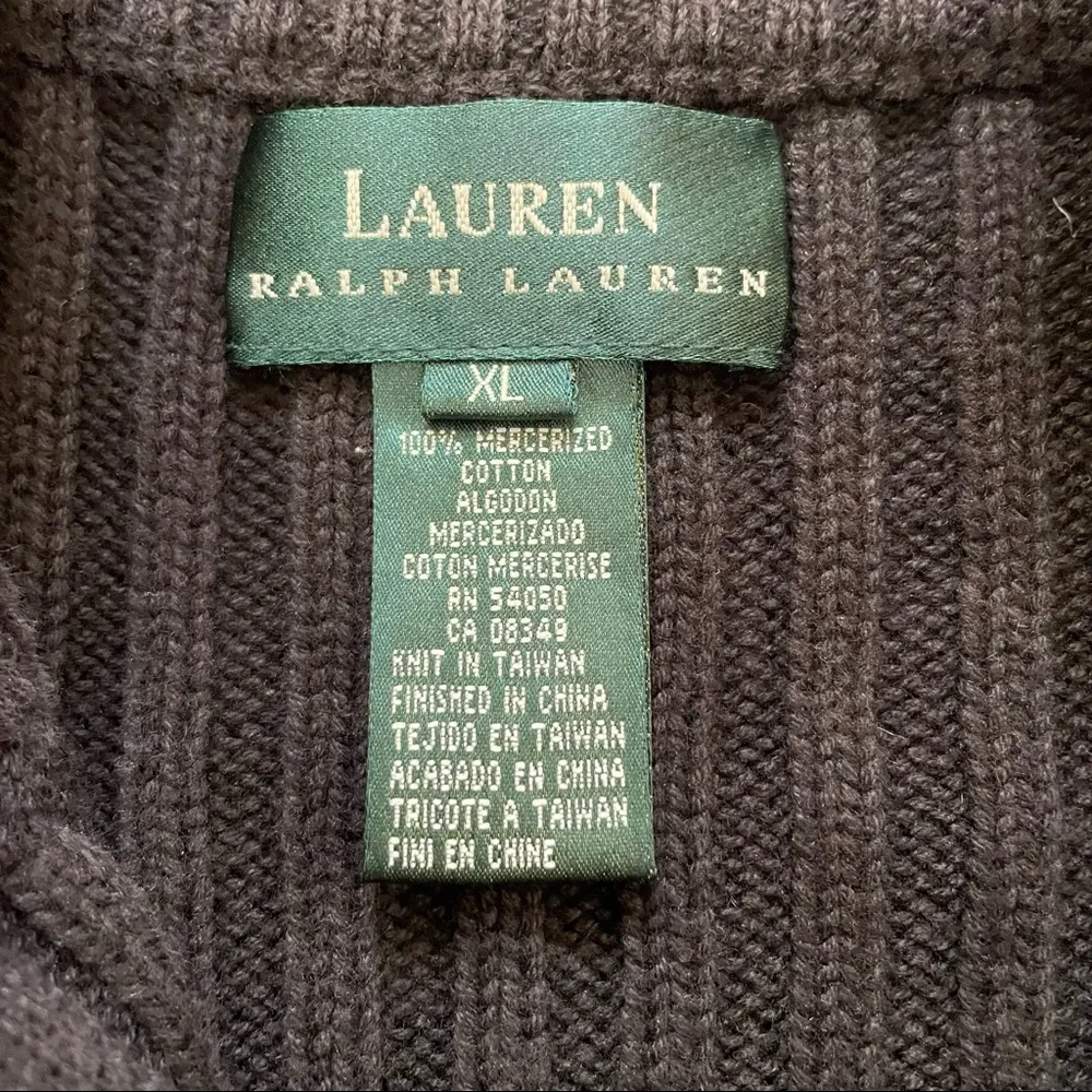 LAUREN by  chocolate brown ribbed knit zipper vest, size XL - Image 6