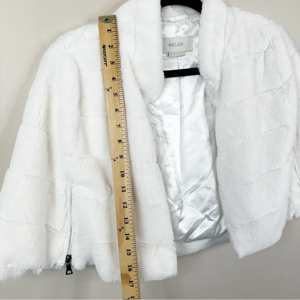 BHLDN Shawl Jacket Wrap Womens Small White Faux Fur - Image 9