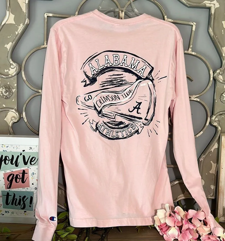Champion University of Alabama Long Sleeve Tee Cotton Shirt Women Small Football - Image 6
