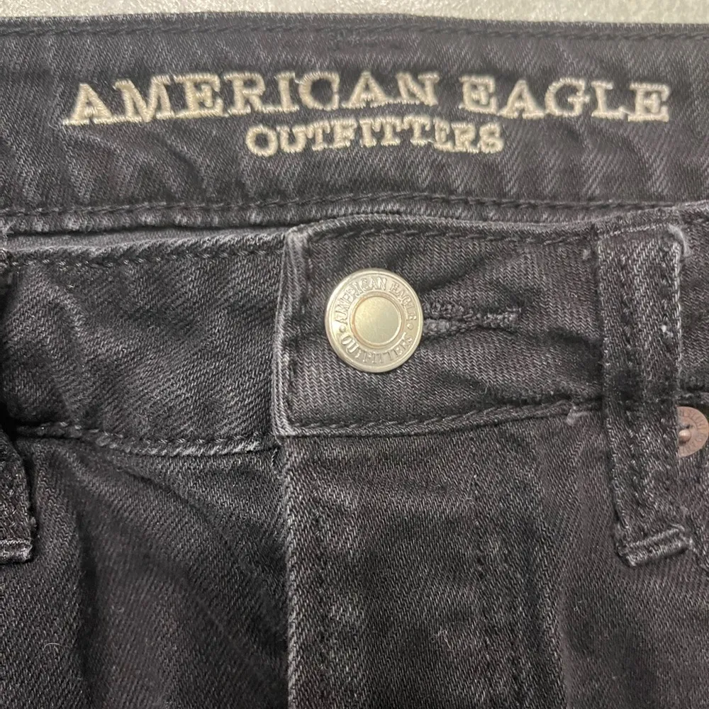 American Eagle Black Denim Button Fly Skirt Size 4 - Image 2