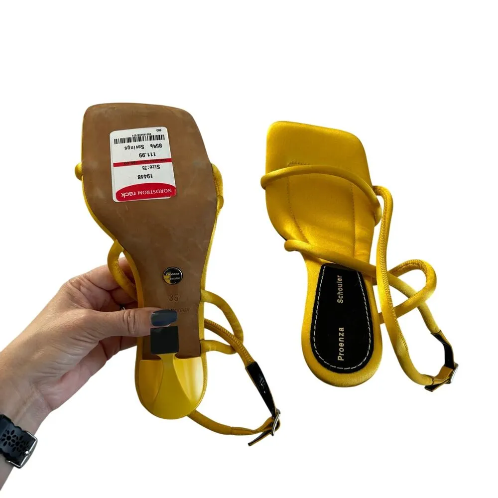Proenza Schouler Yellow Strappy Stiletto Slingback Sandals Women’s Size 35 - Image 7