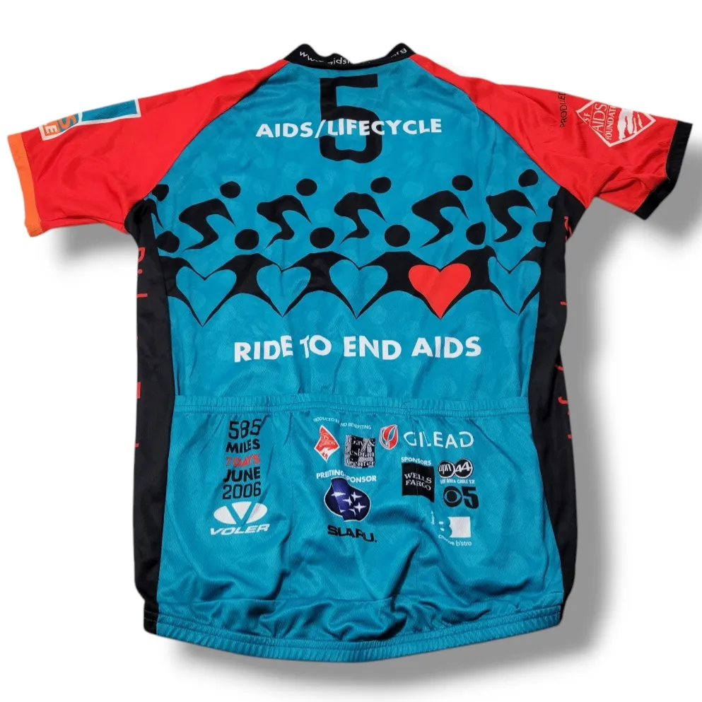 Jersey Size Large Aids / Lifecycle Cycling Jersey Cyclist Ride To End AIDS Jersey Unisex - Image 5