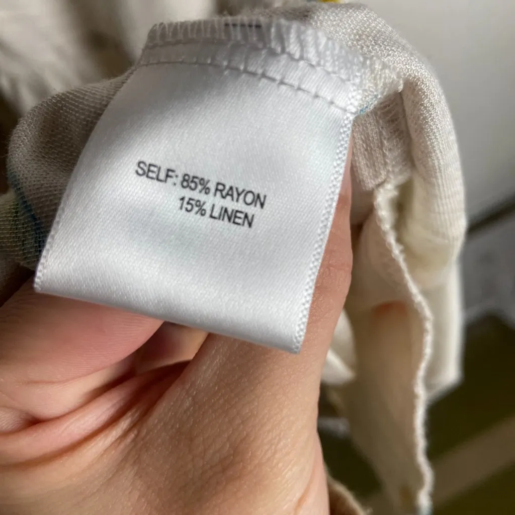 Jane and Delancey Size Xs Hotel Mini Tiered Dress Fish Boat Fruit Linen Tropical - Image 6