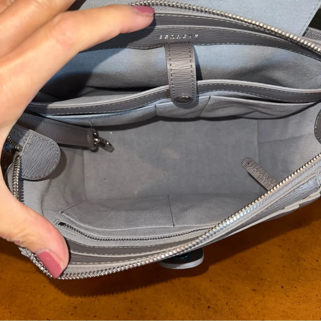 Senreve Mini Maestra Bag Storm Grey Leather Convertible Backpack Tote Gray - Image 7