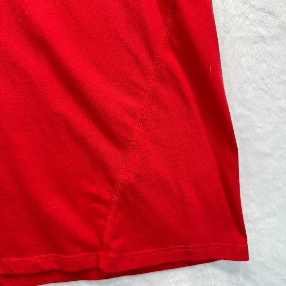 Tommy Hilfiger Red Ringer Tee with Navy & White Logo Star Cap Sleeves Slim Fit - Image 5