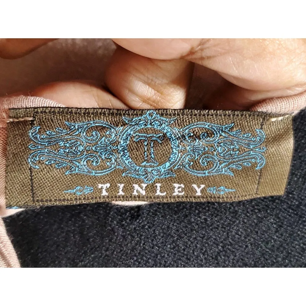 Tinley Women Pink & Brown Rayon Round Neck Long Sleeve Knee Length Dress Size S - Image 10