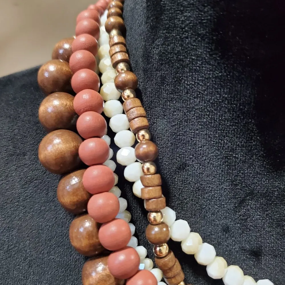 Womens Fashion Multicolor Multilayer Strand Beaded Collar Necklace Jewellery - Image 5