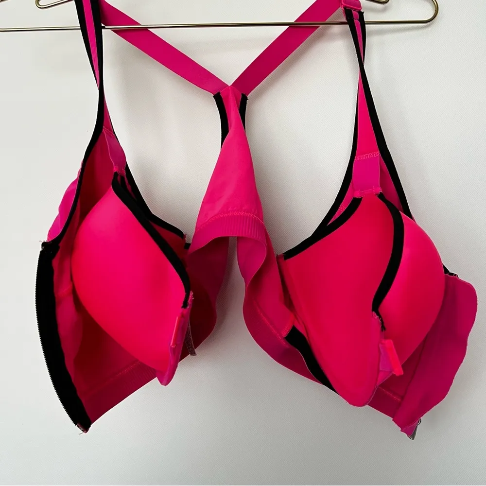 VSX Knockout Front-Close Sports Bra High Impact Hot Pink Sports Top Size 38DD - Image 5