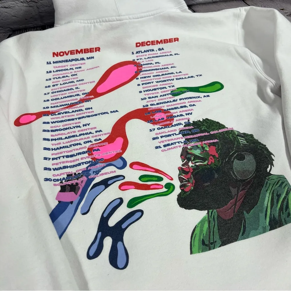 UNISEX Authentic Rod Wave Concert Tour Hoody Beautiful Mind Tour Size L (B8) White Size L - Image 6