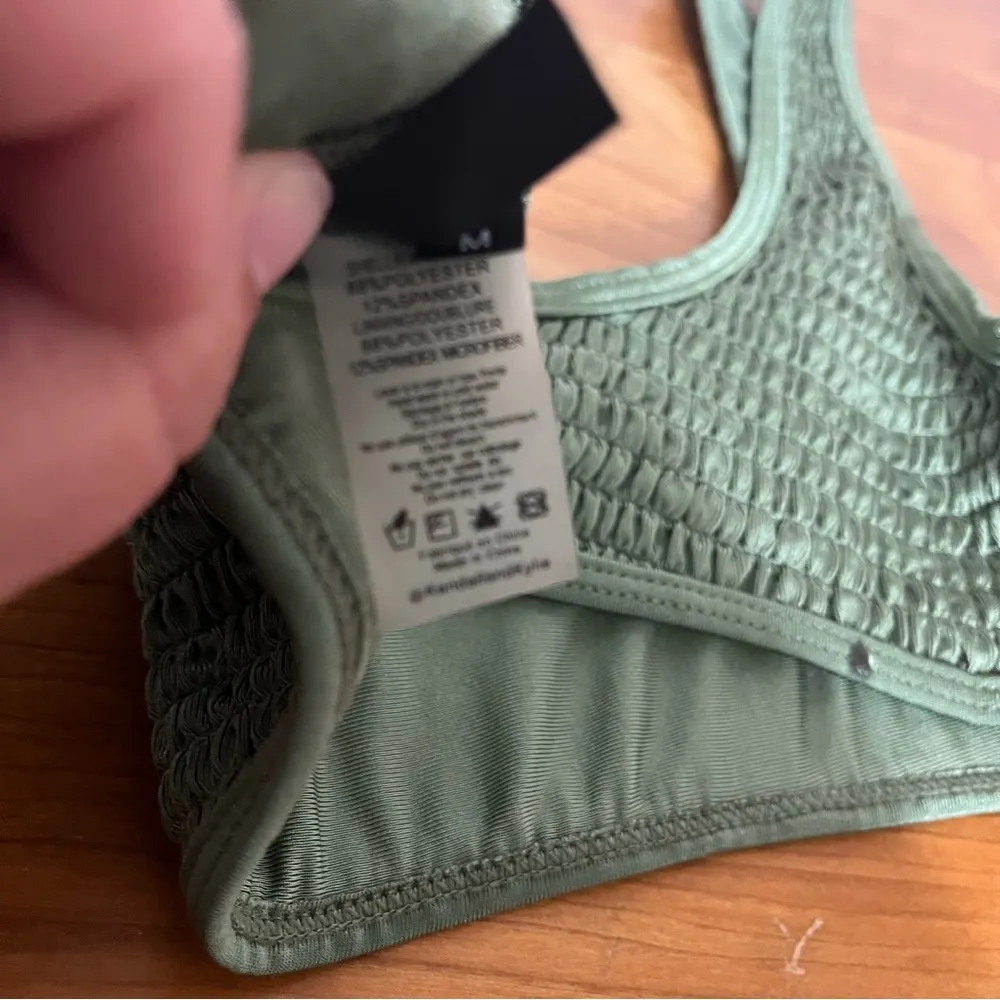 Kendall + Kylie Women Shirring Henely Top Swimwear Dark Ivy Green‎ Size Medium - Image 11