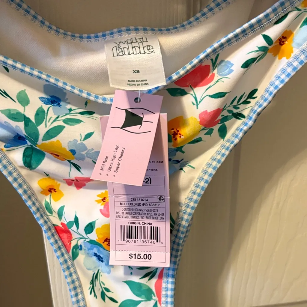 Wild Fable  Floral Bikini with Blue and Red - Image 2