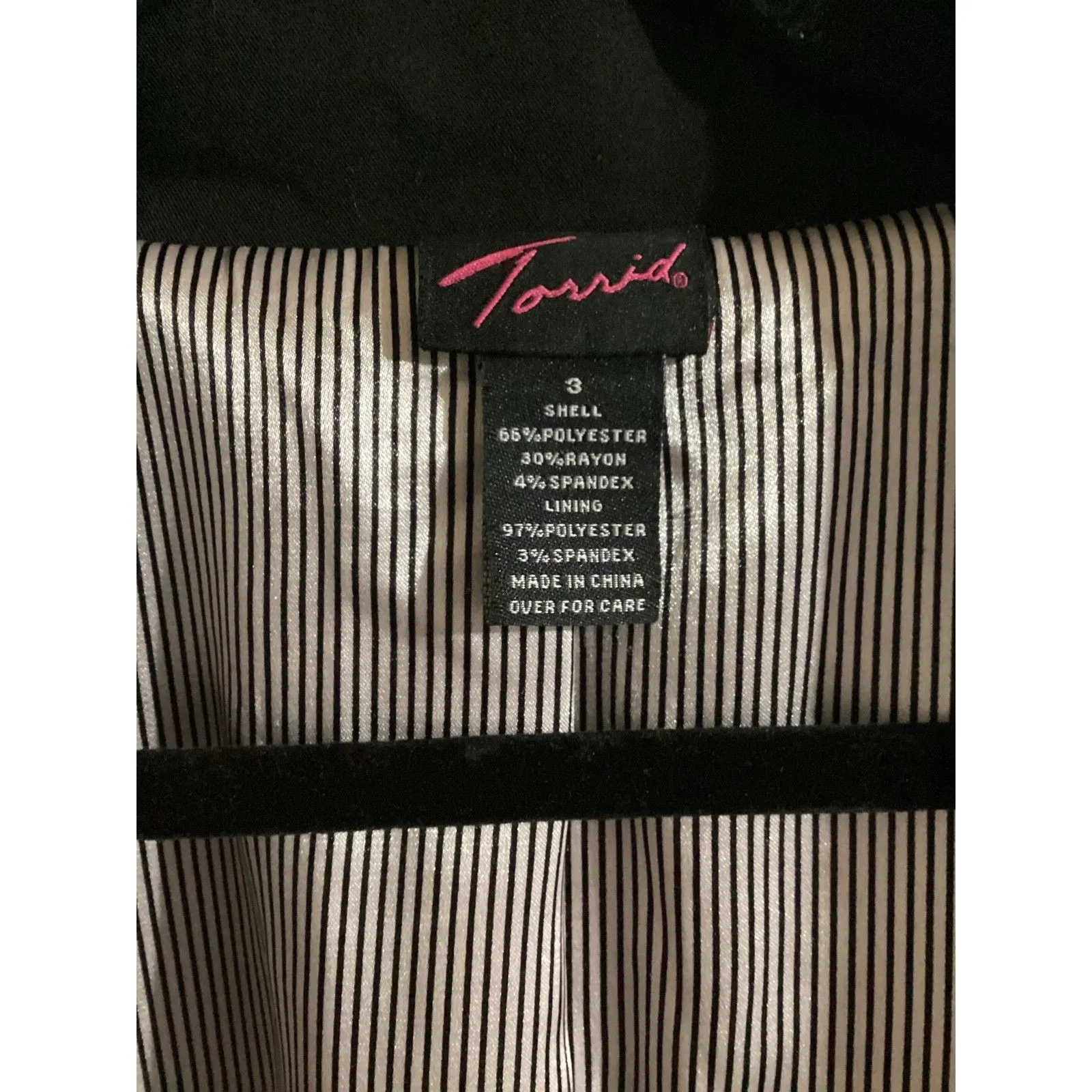 Torrid Blazer Womens 3X Black Open Front Ruched Sleeve Lined Stretch Plus Career - Image 2