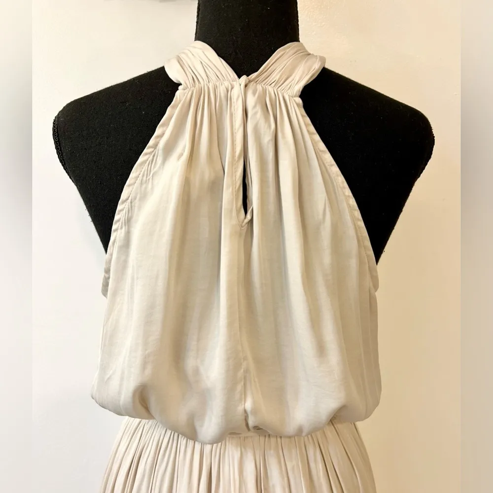 Mustard Seed Tie-Waist Halterneck Dress in Ecru Size Medium - Image 10