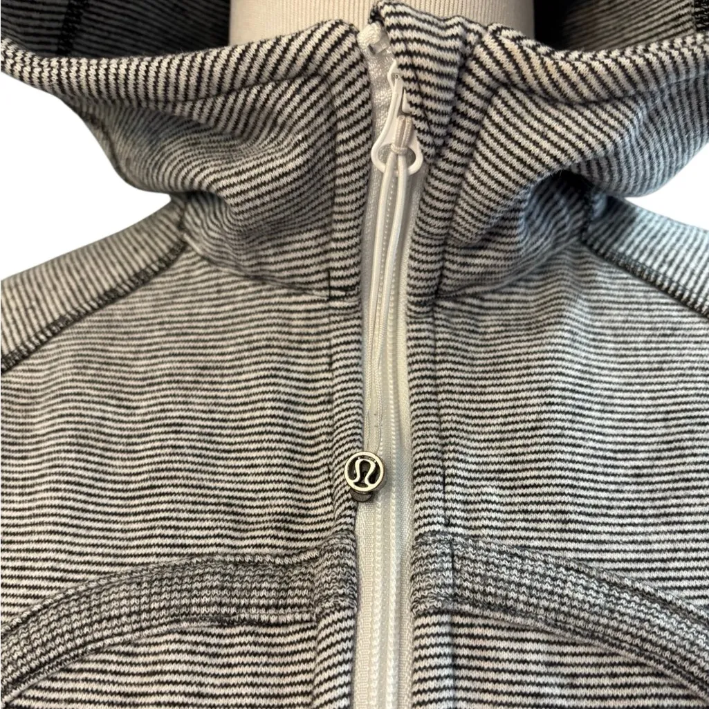 Lululemon Scuba Hoodie You Are Beautiful White Black Micro Stripe - Image 6