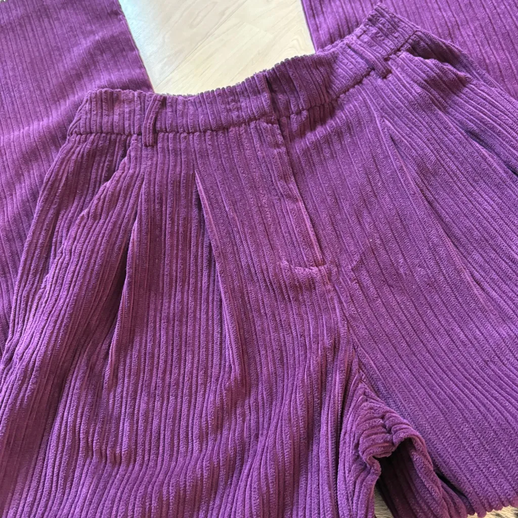 FARM RIO Purple Plum Corduroy Flare Pants Size Extra Small NWT‎ - Image 6
