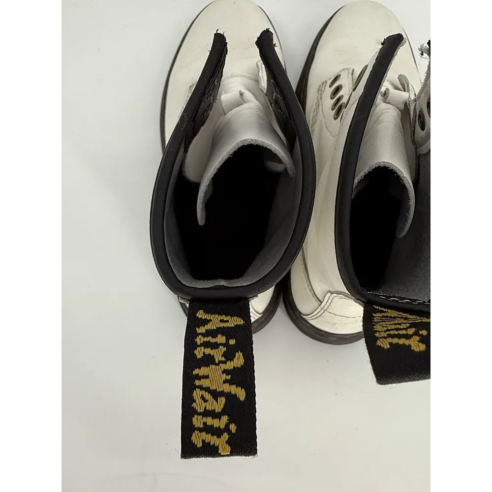 Dr. Martens Zavala Womens Size 5 US White Classic Side Zip Lace Up Combat Boots - Image 6