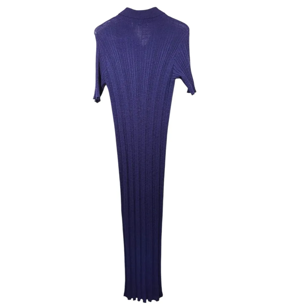 Free People Beach Riding Waves Sweater Midi Dress in Navy Blue - Image 7