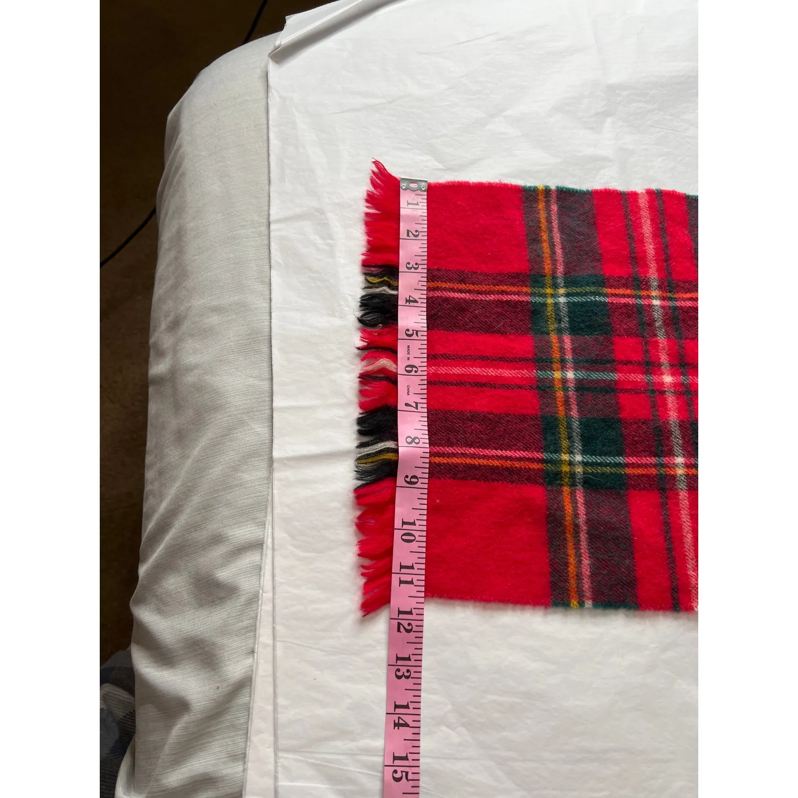 McAsh scarf scotch plaid red/green 100% lambs wool soft luxurious warm Red - Image 4