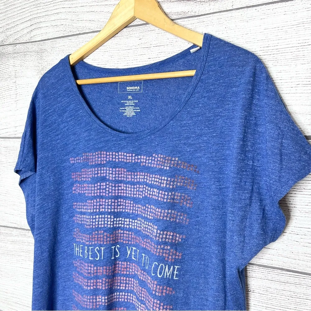 Sonoma “The Best is Yet to Come” T-Shirt Size XL Blue Red White - Image 3