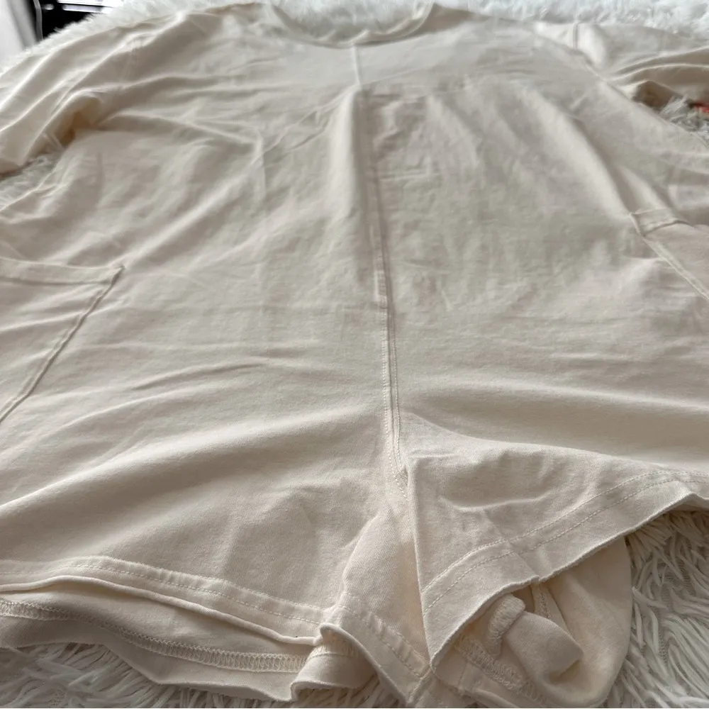 Free People FP Movement Hot Shot Tee Romper Bleached Clay Size S - Image 8