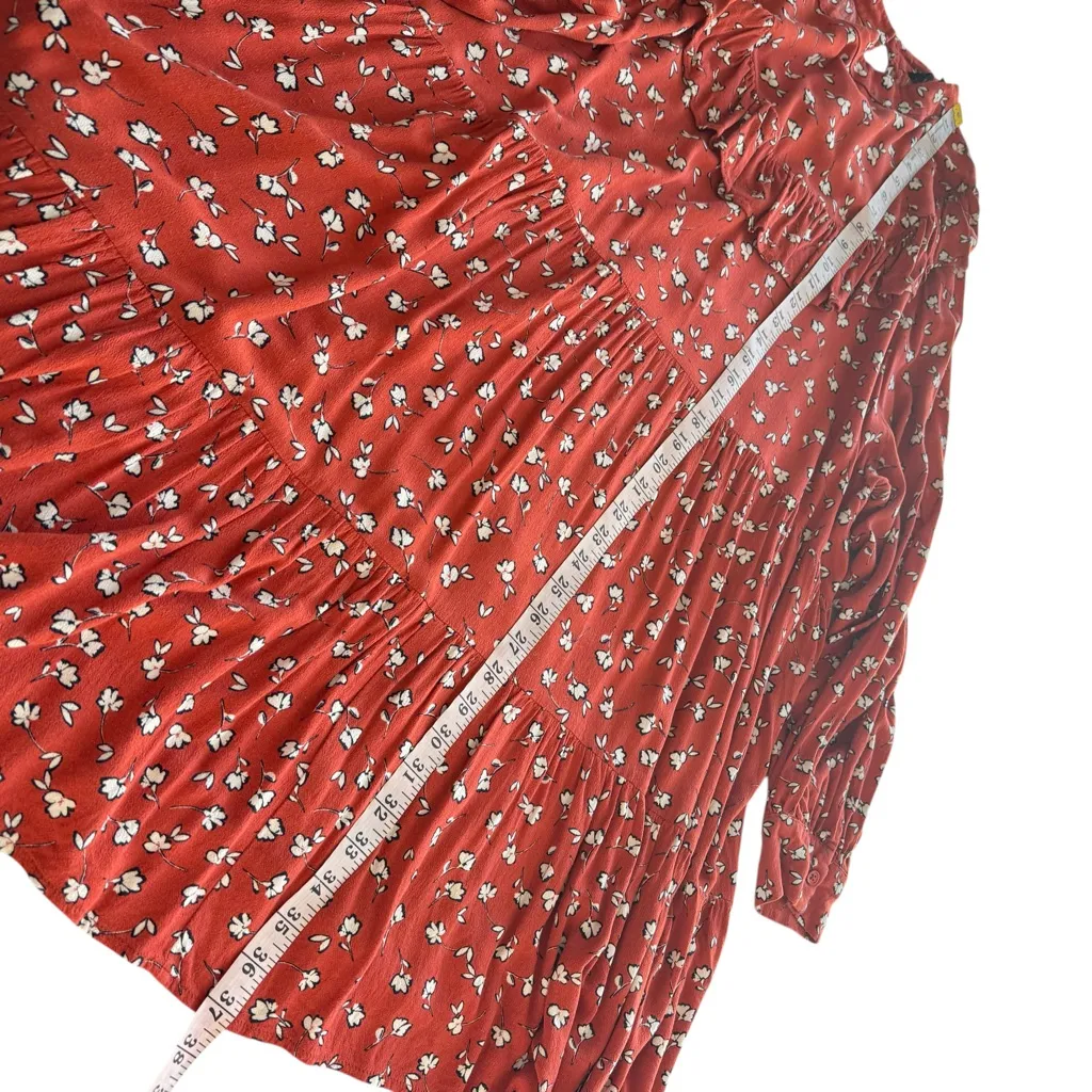 Eloquii Red & White Ditzy Floral Long Sleeve Ruffle Mini Dress Plus‎ Size 22 - Image 16