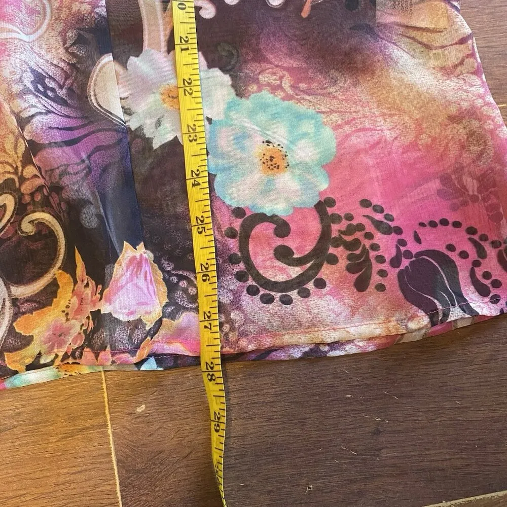 Liz Baker Beautiful Floral Chiffon Top 20W Sheer Over Shirt/Shrug Fairy Core - Image 5