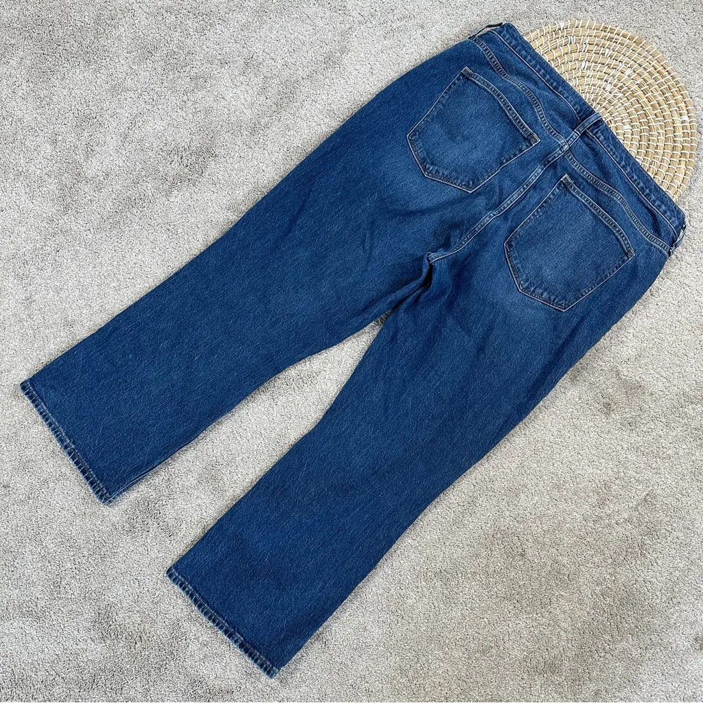J. Crew Factory Women’s Mid Rise Flare Crop Jeans Stretch Button Fly Size 32 Blue - Image 5