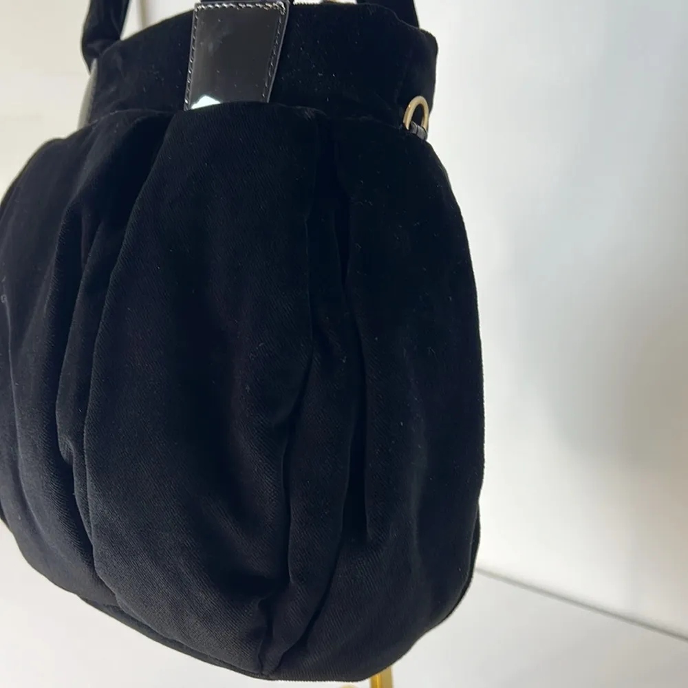 See by Chloe Black Velvet Handbag‎ with Butterfly Bag Charm / Coin Purse EUC - Image 5