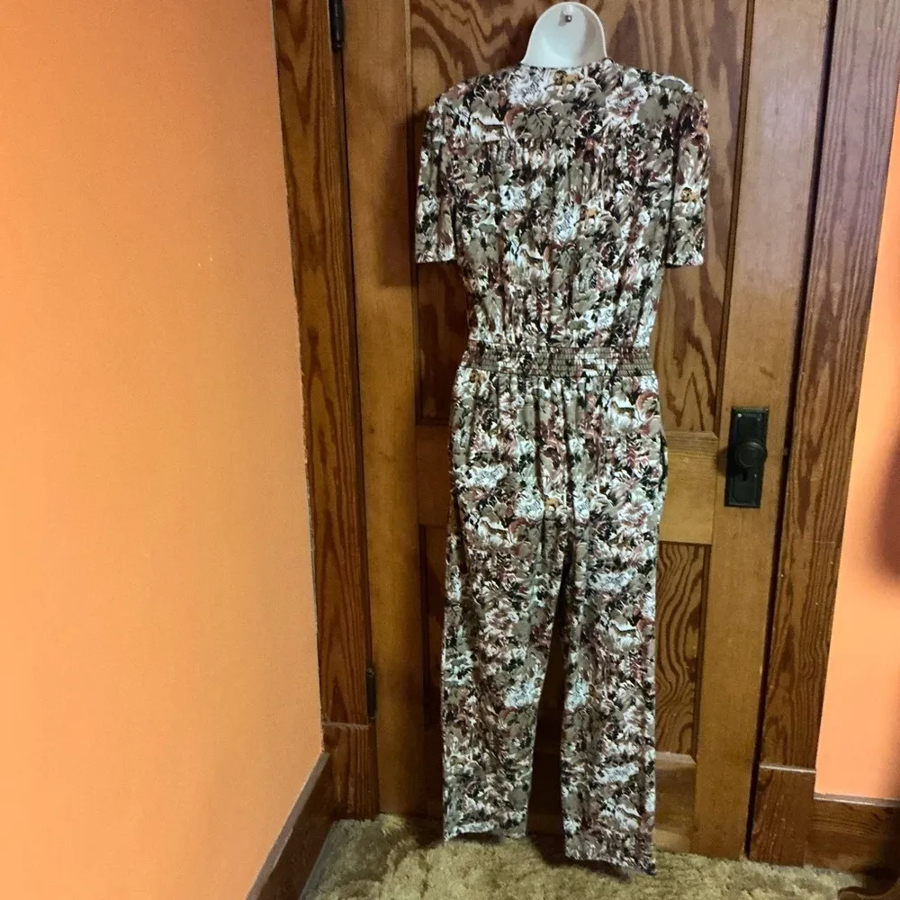 Vintage 80s Safari Jumpsuit Animal Print Boho Utility One Piece - Image 7