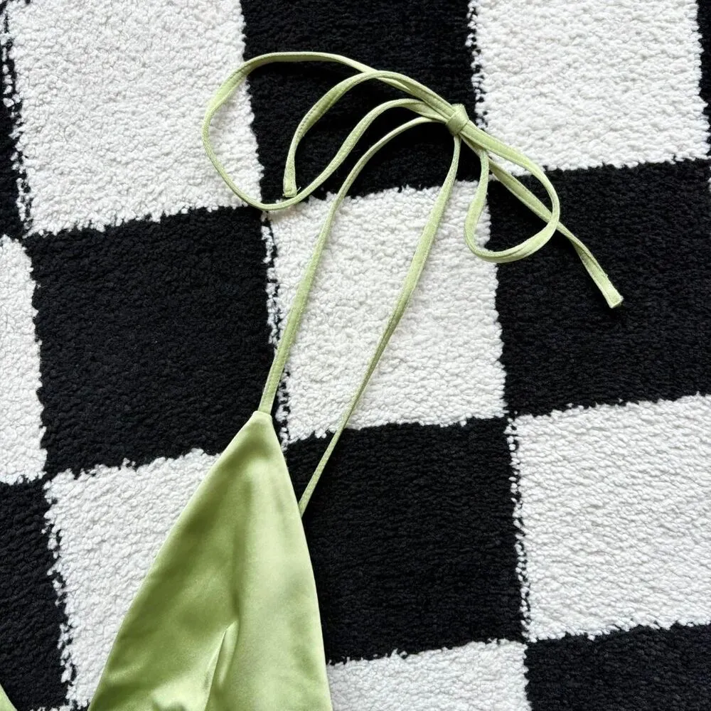 Aritzia Wilfred Green Satin Zadie Dress 00 - Image 4