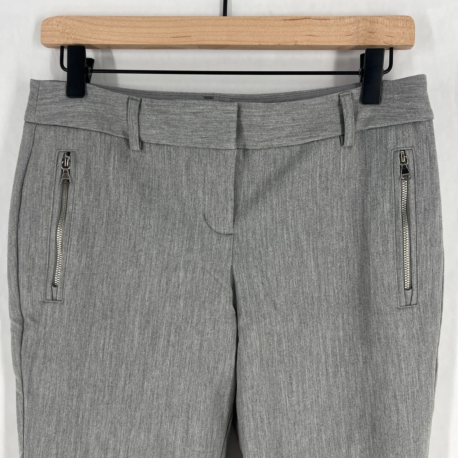 Express Columnist Ankle Pant Womens 4R Gray Stretch All Day Comfort Low Rise - Image 3