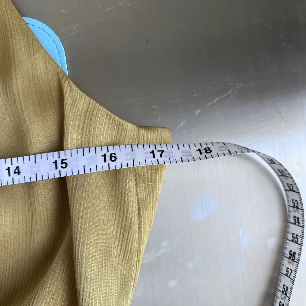 Trina Turk Moonlit‎ Dress Gold Ray halter style Midi Dress Sz XS Stretch Waist - Image 7