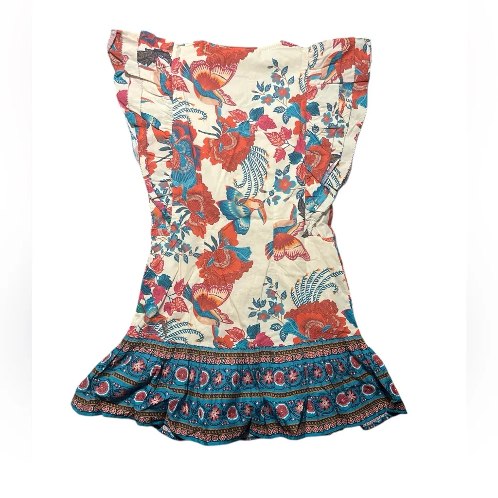 NEW Farm Rio x Anthropologie Ruffle-Sleeve Mini Dress XS - Image 7