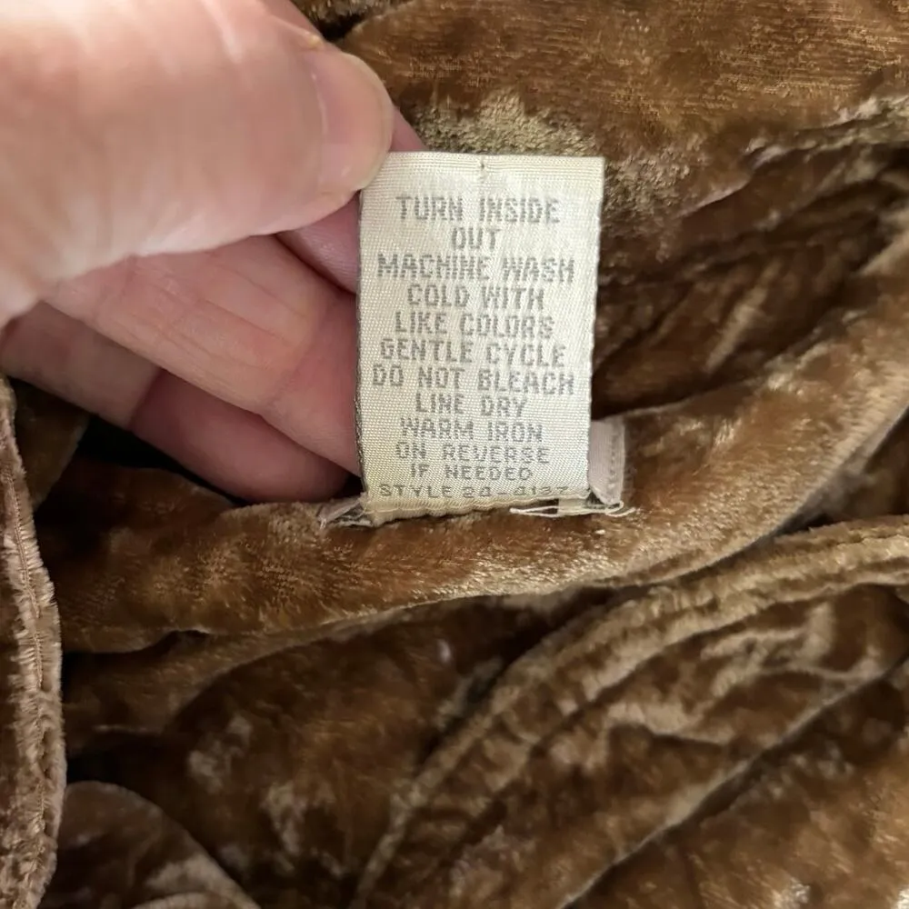 J Jill Size M Velvet Embroidered Jacket Button Front Shacket Boho - Image 4