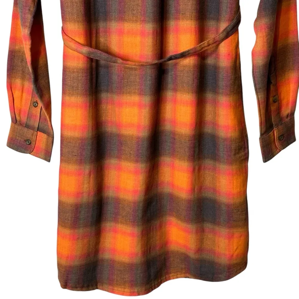 Toad&Co Re-Form Plaid Flannel Shirtdress Western Cowgirl NWT XS Monarch T1781908 - Image 11