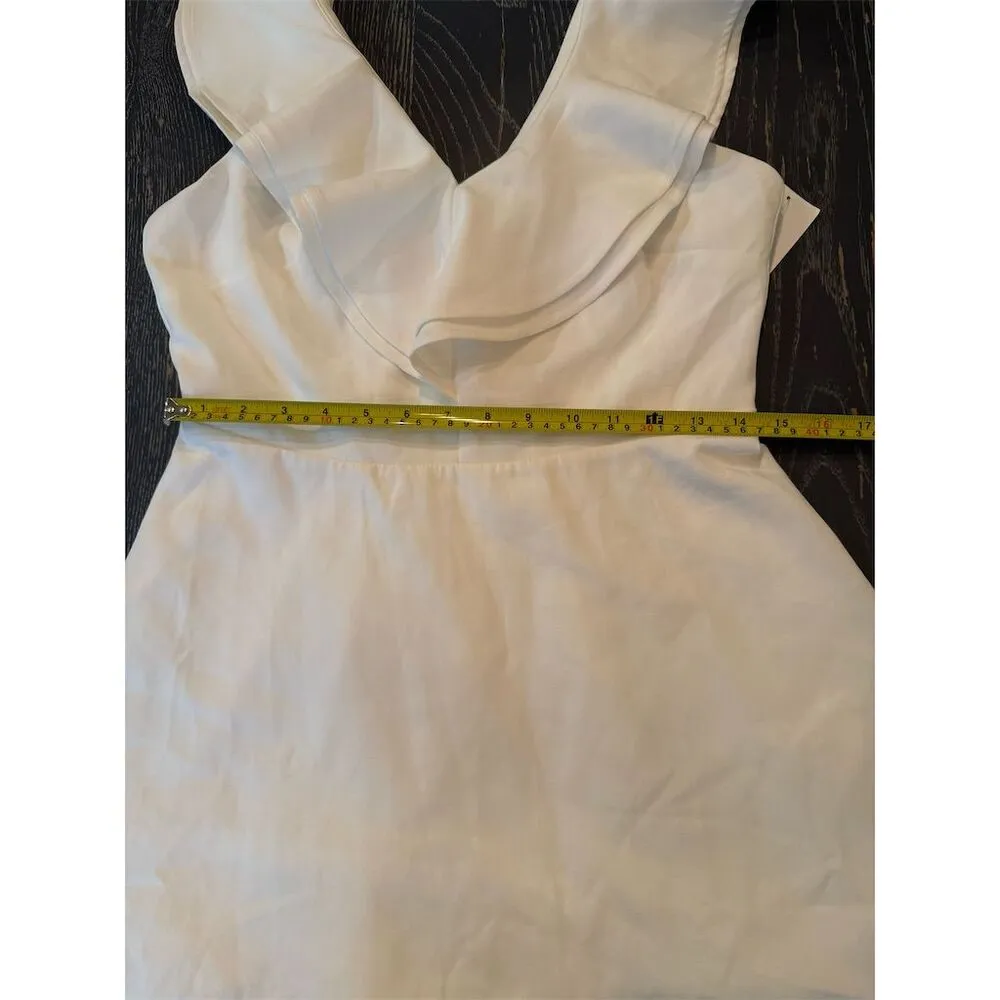 Lulus Women's White Ruffled Skater Dress Size L Party Cocktail Size L - Image 7
