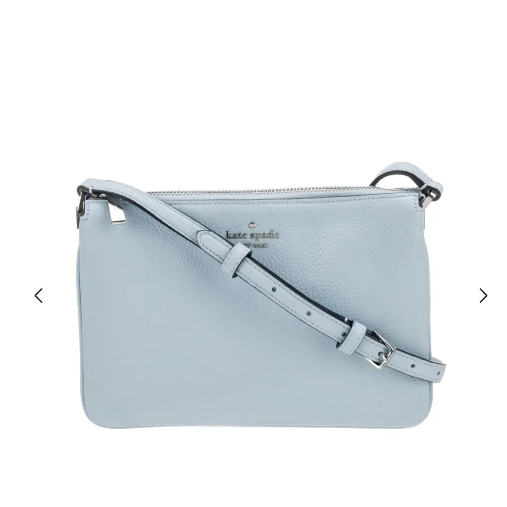 Kate Spade New‎ York Crossbody Bag Purse Small Powder Blue Leather Triple Gusset - Image 2