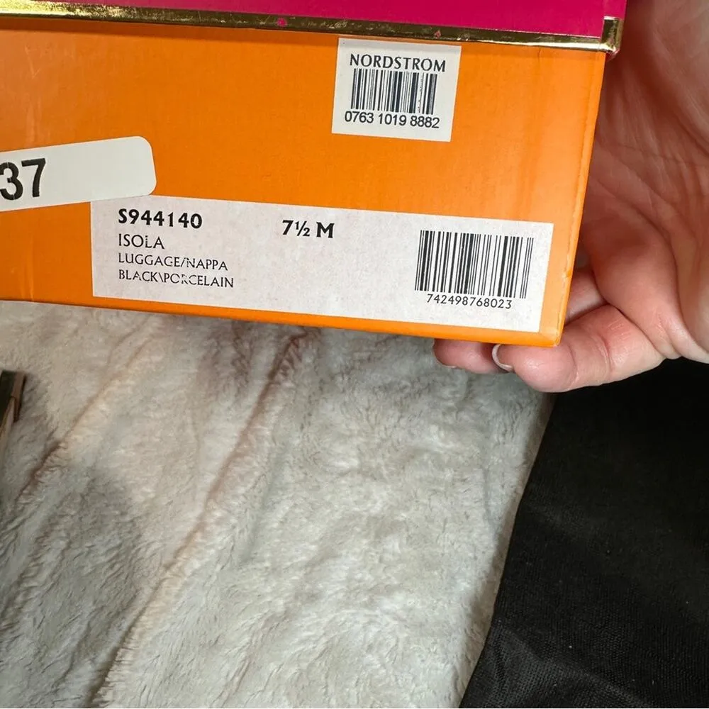 Kate Spade 7.5 M Slingback Wedge Sandal Stripes ISOLA Neutral Old Money Resort - Image 9