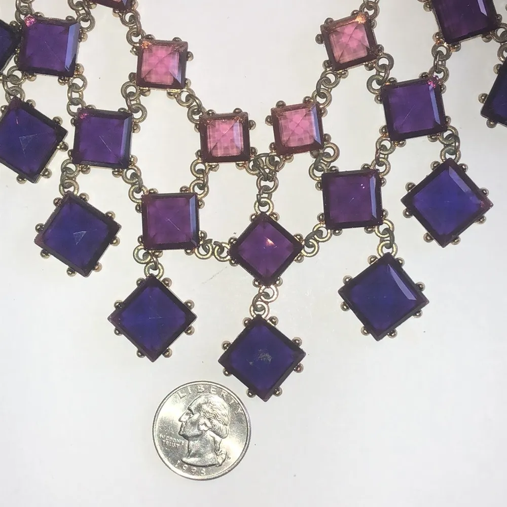 Purple and Pink Statement Necklace - Image 5