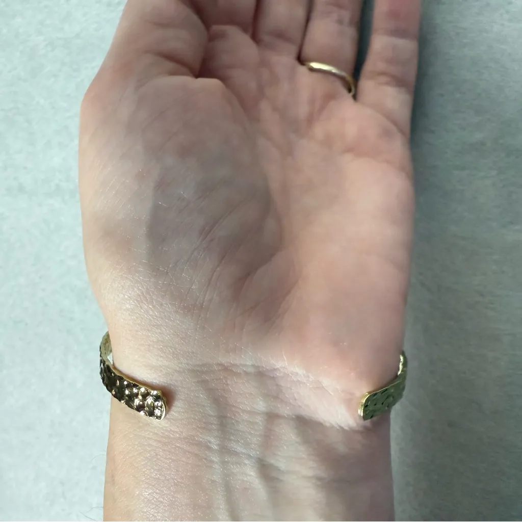 Bansri Women’s Blue Geode Cuff Bracelet Gold Tone Style BW0924 Party Indie Boho - Image 4