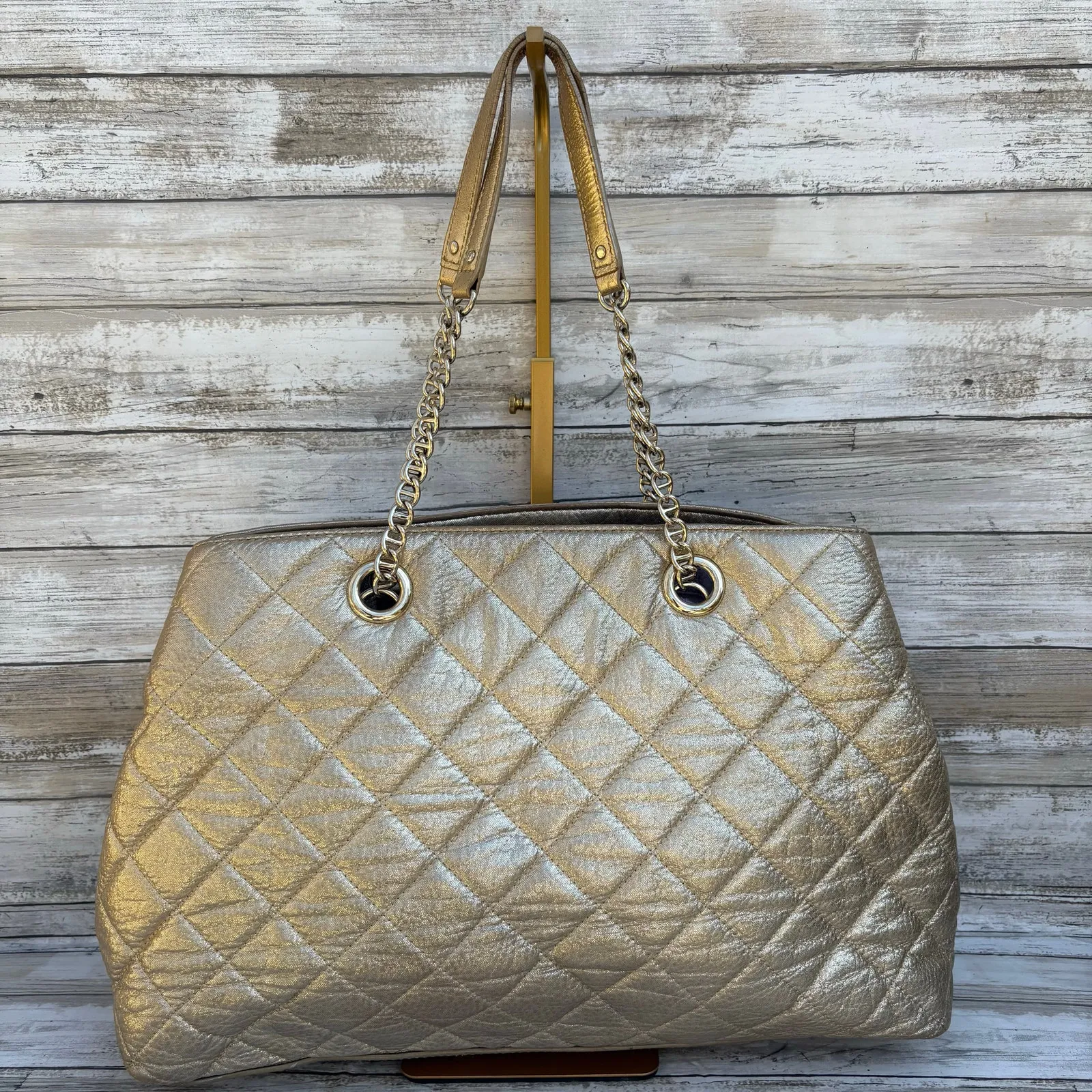 Kate Spade  Purse Gold Coast Quilted Leather Metallic Shimmer Tote Large Glam - Image 2