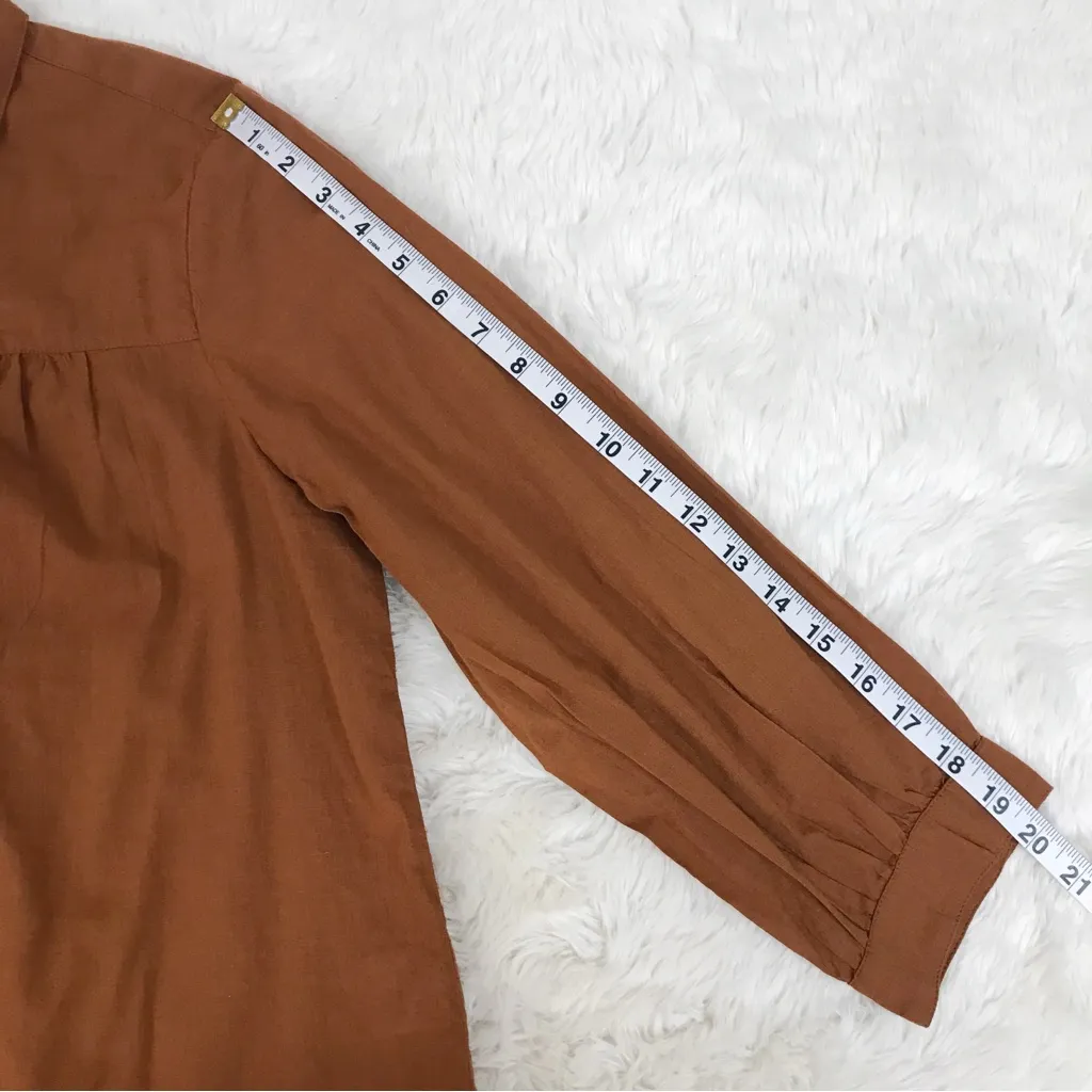 Michael Stars  Robyn Button Down Shirt Rust Orange Rustique Medium Fall Western - Image 9