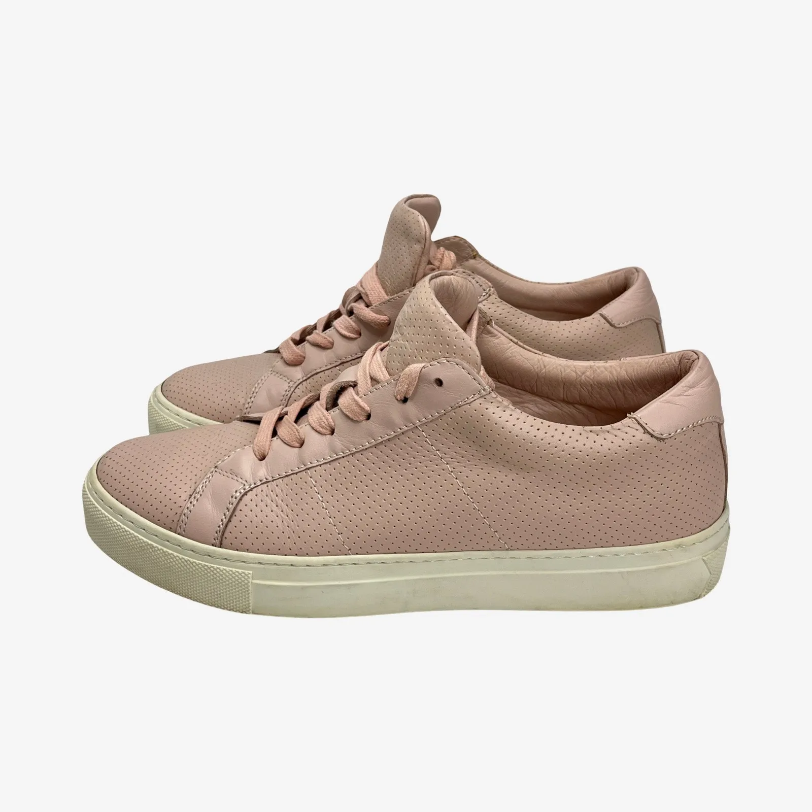 GREATS Royale Perforated Leather Sneakers Pink Blush 8.5 Made in Italy - Image 10